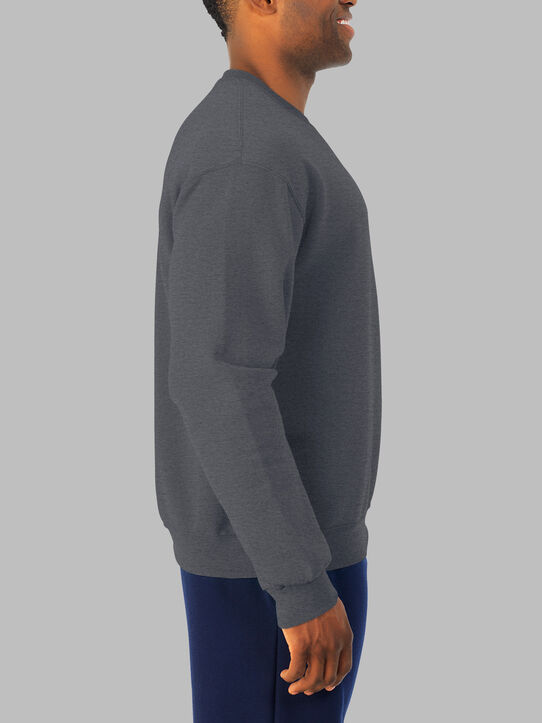 Men's Supersoft Fleece Crew Sweatshirt, 2 Pack Charcoal Heather