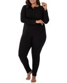 Women's Fit For Me By Fruit of the Loom Waffle Unionsuit BLACK