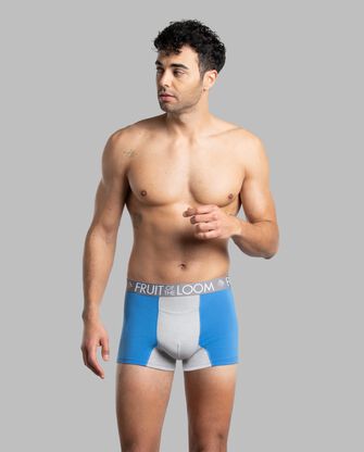 Men's Breathable Performance Cool Cotton Short Leg Boxer Briefs, Extended Sizes Assorted 3 Pack 