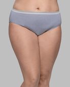 Women's Plus Size Fit for Me® by Fruit of the Loom® Heather Cotton Hi-Cut Panty, 6 Pack Assorted
