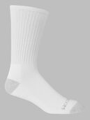 Men's Dual Defense® Crew White Socks, 12 Pack, Size 6-12 WHITE