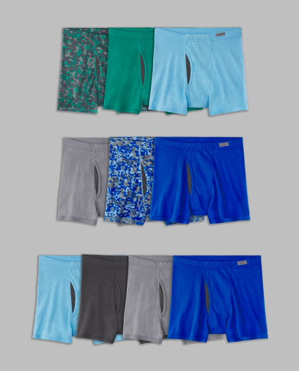 Boys' Eversoft® CoolZone® Boxer Briefs, Assorted Print and Solid 7 +3 Bonus Pack ASSORTED