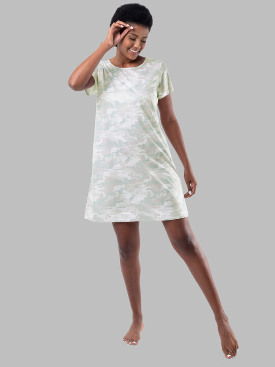 Women's Soft & Breathable Pajama Sleepshirt WARM GREY CAMO