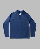 Men's Sweater Fleece Quarter Zip Pullover, Extended Sizes 2XL Navy Heather