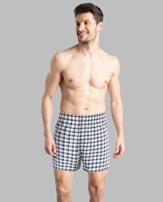 Men's Cotton Stretch Woven Boxer, Assorted 6 Pack 