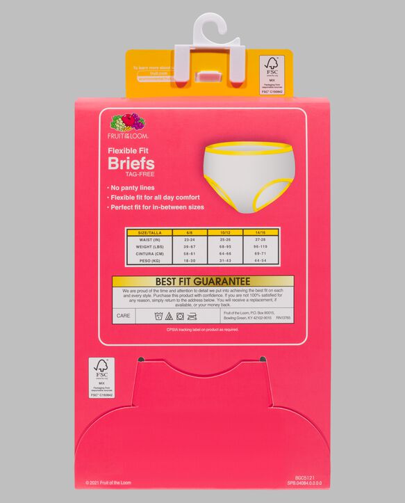 Girls' Seamless Classic Briefs, Assorted 6 Pack ASSORTED