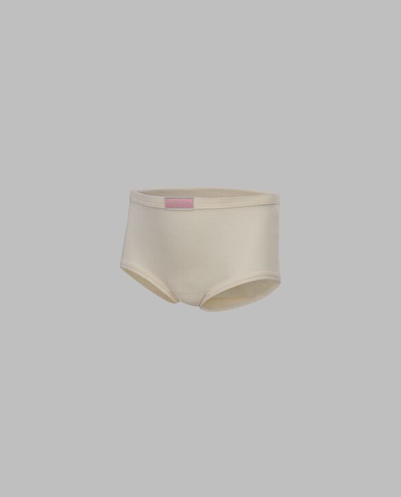 Toddler Girls' Natural Cotton Brief Underwear, 6 Pack Assorted