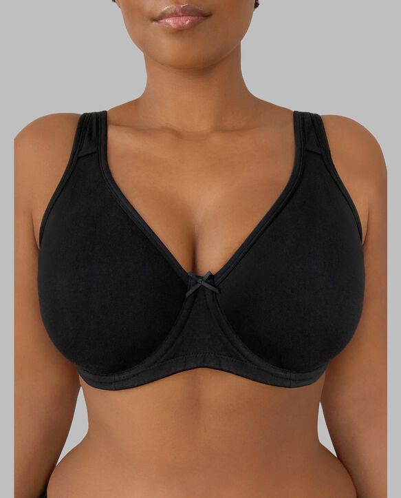 Women's Plus Size Beyondsoft® Cotton Unlined Underwire Bra BLACK HUE