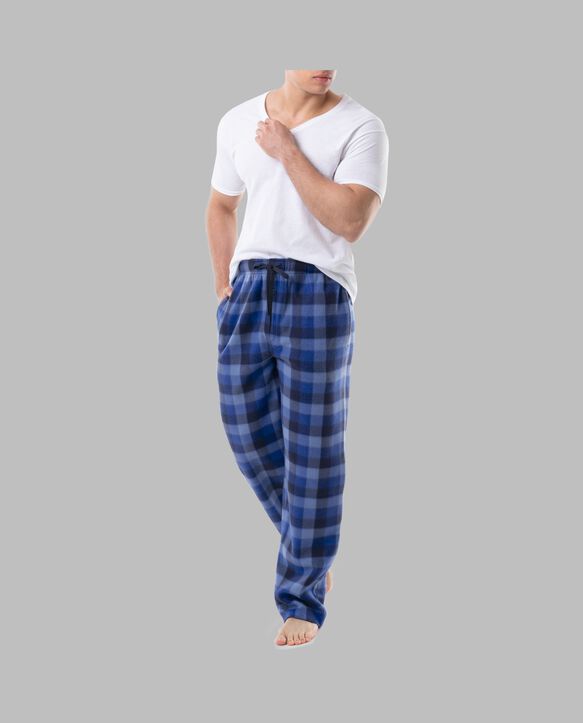 Fruit of the Loom Men's Fleece Sleep Pant, 2 Pack BLUE/BLUE