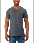 Men's Soft Short Sleeve V-Neck T-Shirt, Extended Sizes 4 Pack Charcoal