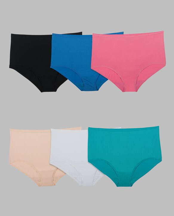 Women's Microfiber Brief Panty, Assorted 6 Pack ASST