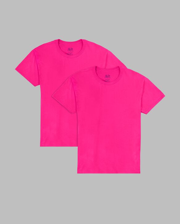 Men’s Eversoft® Short Sleeve Crew T-Shirt, 2 Pack CYBER PINK