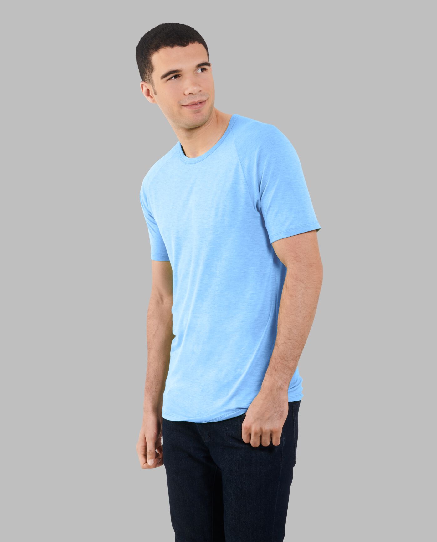 Big Men's EverLight™ Short Sleeve Raglan T-Shirt, 2XL, 2 Pack Cloud Blue Heather