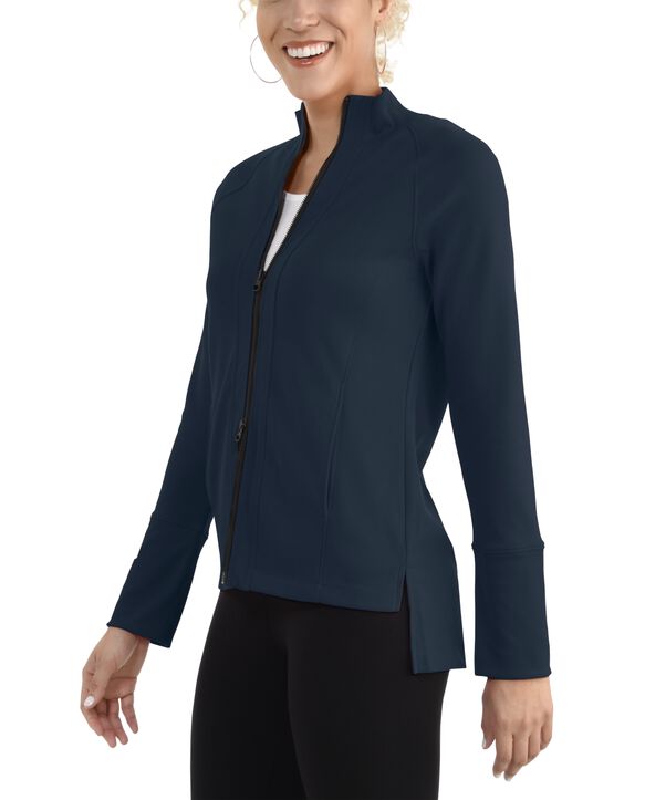 Women's Seek No Further Long Sleeve Full Zip Raglan Track Jacket Navy Nights