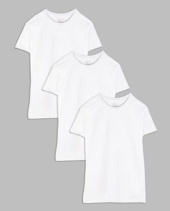 Big Men's Short Sleeve Crew T-Shirt, White 3 Pack 