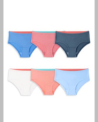 Girls' True Comfort 360 Stretch Hipster Underwear, 6 Pack 
