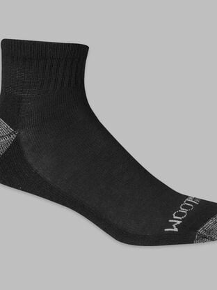 Men's Dual Defense® Quarter Socks Black, 12 Pack, Size 6-12 