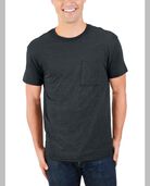 Men’s EverSoft Short Sleeve Pocket T-Shirt, Extended Sizes Black Heather

