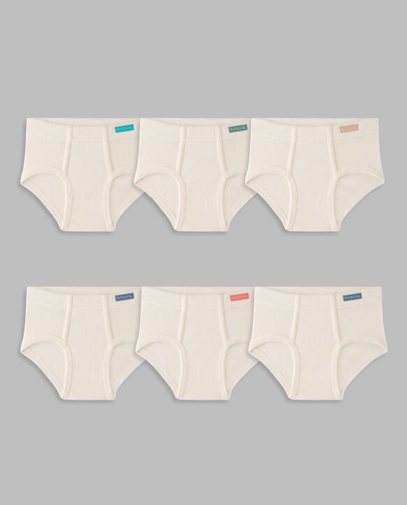 Toddler Boys' Natural Cotton Briefs, 6 Pack Assorted