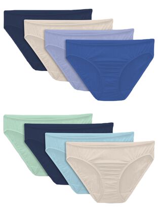 Women's Assorted Breathable Micro-Mesh Bikini Panty, 8 Pack 