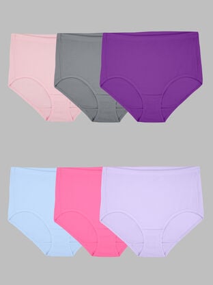 Women's Breathable Cotton-Mesh Brief Panty, Assorted 6 Pack 