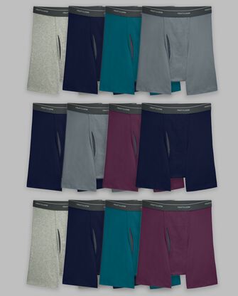 Men's CoolZone® Fly Boxer Briefs, Assorted 12 Pack 