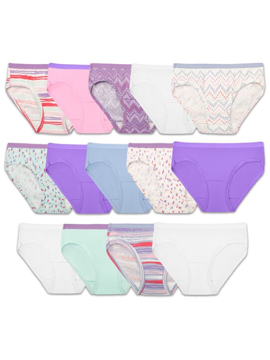 Girls'Eversoft® Hipster Underwear, Assorted 14 Pack ASSORTED