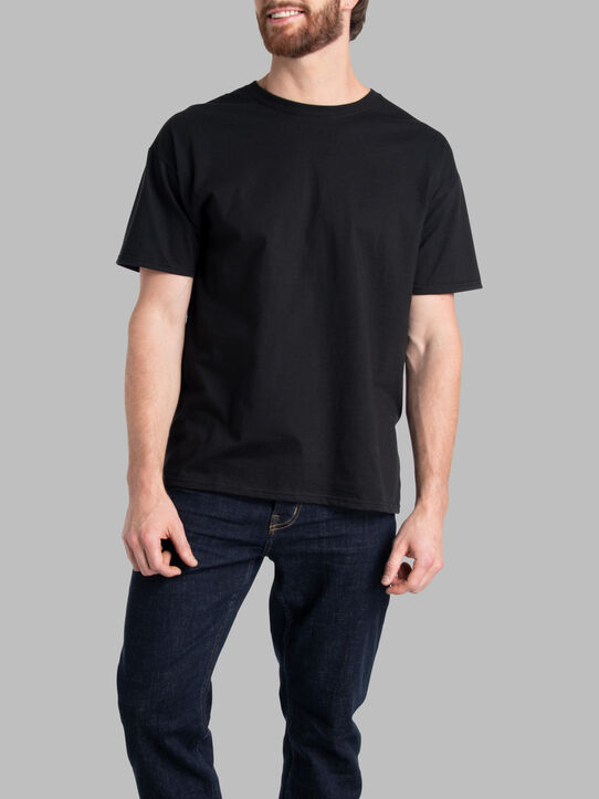 Men’sEversoft®  Short Sleeve Crew T-Shirt, Extended Sizes 2 Pack BLACK INK