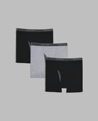 Big Men's CoolZone® Fly Boxer Briefs, Black and Grey 3 Pack ASSORTED