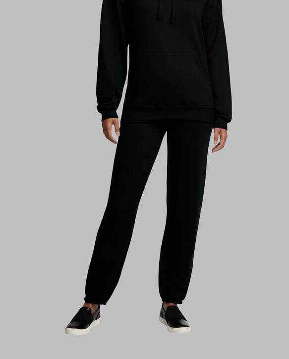 Eversoft® Fleece Elastic Bottom Sweatpants Black