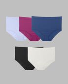 Women's Plus Fit for Me® Seamless Brief Panty, Assorted 5 Pack ASST