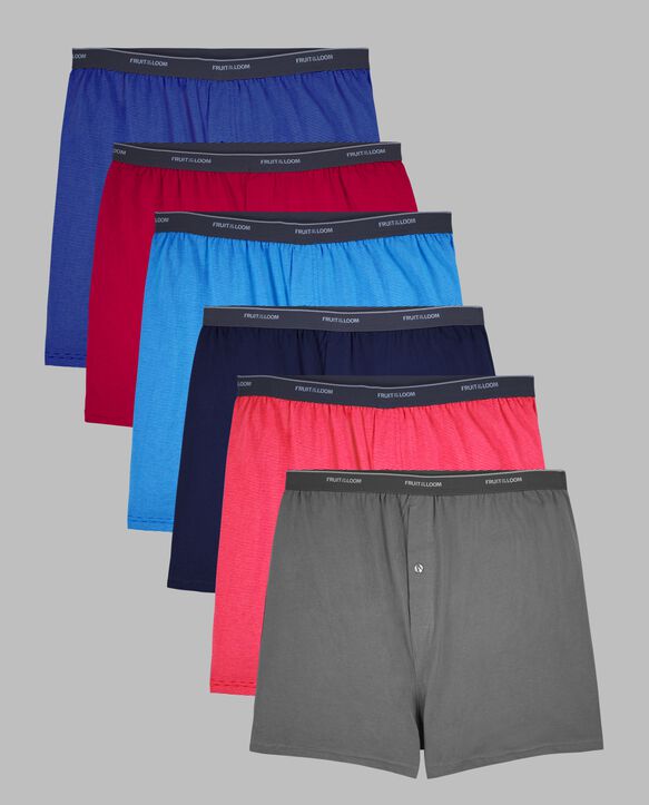 Big Men's Knit Boxers, Assorted 6 Pack Assorted
