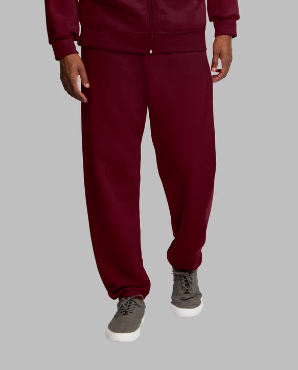 Eversoft® Fleece Elastic Bottom Sweatpants, Extended Sizes Maroon