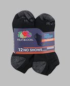 Men's Dual Defense®No Show Socks, 12 Pack, Size 6-12 BLACK/GREY