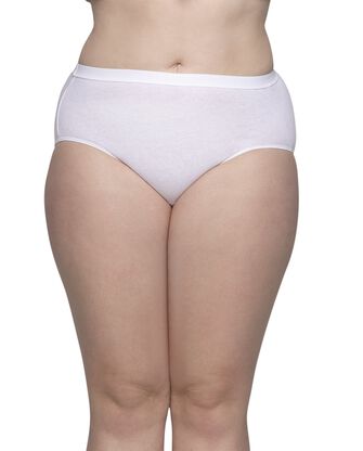 Women's Plus Size Fit for Me® by Fruit of the Loom® Cotton Assorted Brief Panty, 3 Pack 