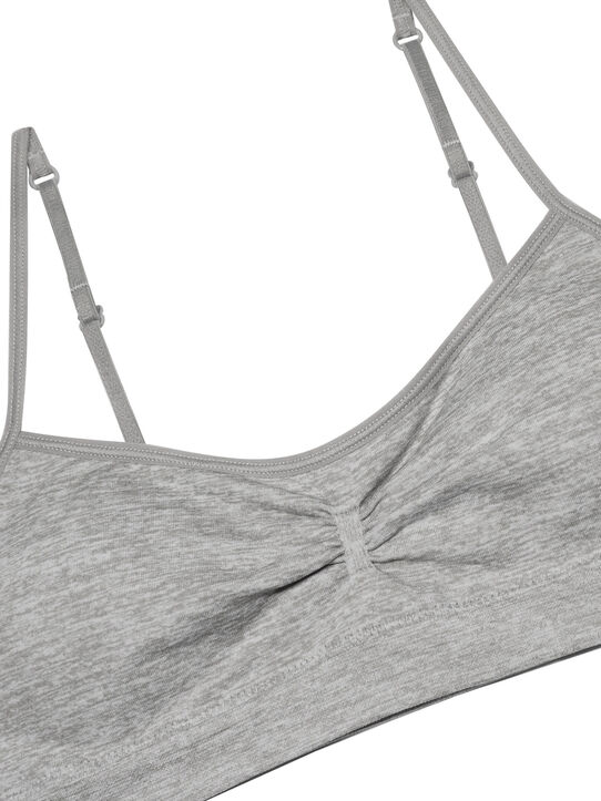 Girl's Seamless Trainer Bra with Removable Modesty Pads 2 Pack SPARKLING STAR/WHITE/GREY HEATHER