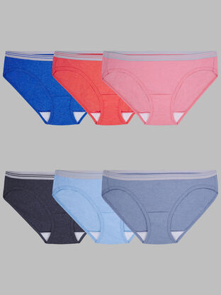 Women's Heather Low-Rise Hipster Panty, Assorted 6 Pack 