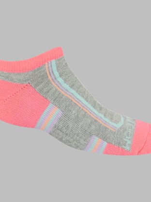 Girls' Active No Show Socks Assorted, 6 Pack 