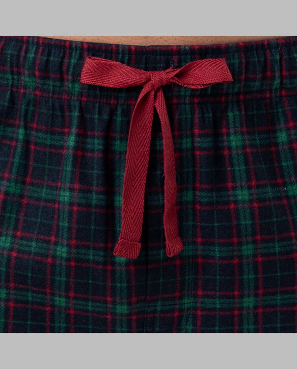 Fruit of the Loom Men's Holiday and Plaid Microfleece Sleep Pant, 2 Pack REINDEER/NAVY PLAID