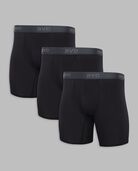 BVD® Men's Ultra Soft Boxer Briefs, Black 3 Pack Black