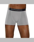 Fruit of the Loom Premium Breathable Cotton Mesh Men's Short Leg Boxer Briefs, 3 Pack - Black/Gray 