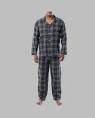 Fruit of the Loom Men's Flannel Pajama, 2 Piece Set GREY PLAID
