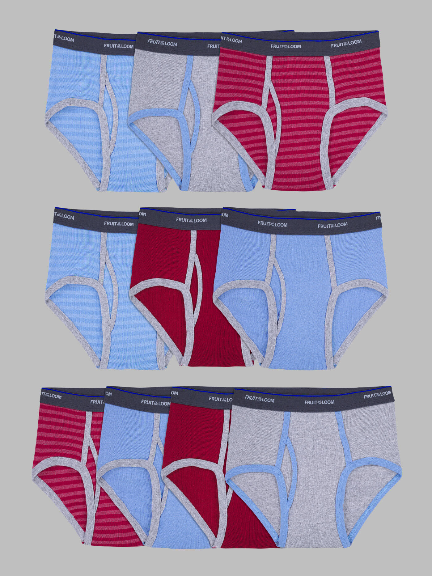 Boys Assorted Fashion Briefs 10 Pack Fruit of the Loom