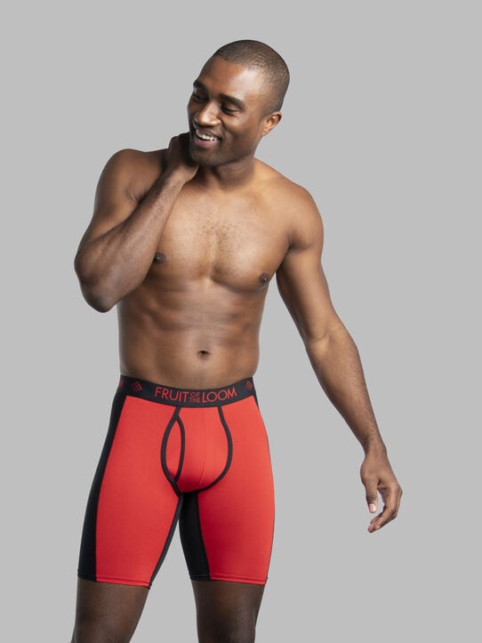 Men's Breathable Ultra Flex Long Leg Boxer Briefs, Assorted 3 Pack Assorted