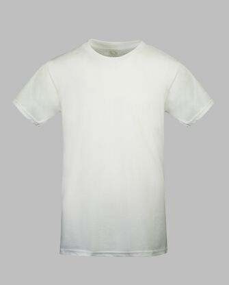 Boys' Short Sleeve Crew T-Shirt, White 7 Pack 