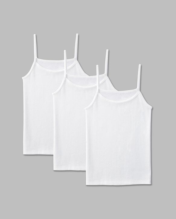 Girls' White Cami, 3 Pack WHITE ICE