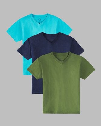 Boys' Supersoft Short Sleeve V-Neck T-Shirt, 3 Pack 