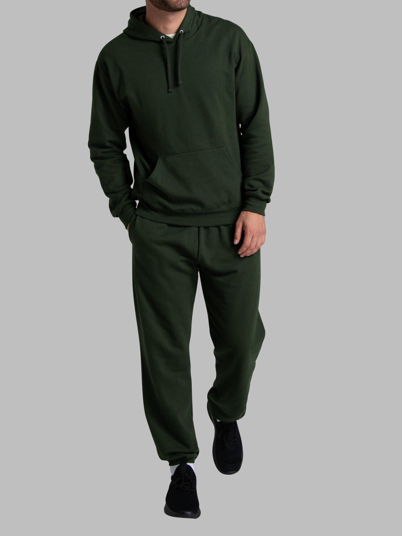 EverSoft®  Fleece Elastic Bottom Sweatpants, Extended Sizes Duffle Bag Green