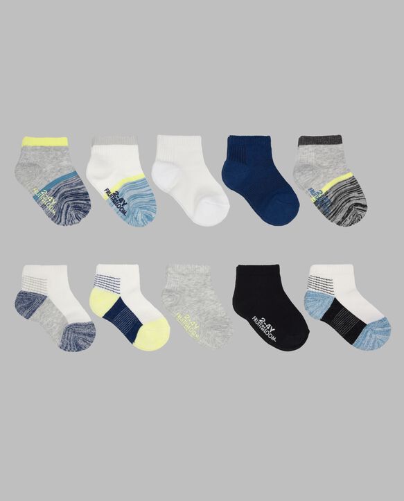 Baby Breathable Socks, Blue/Green 10 Pack ASSORTED