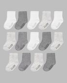 Baby Pack Grow & Fit Flex Zones Cotton Stretch Socks, 0-6 Months Gray 14 Pack GREY